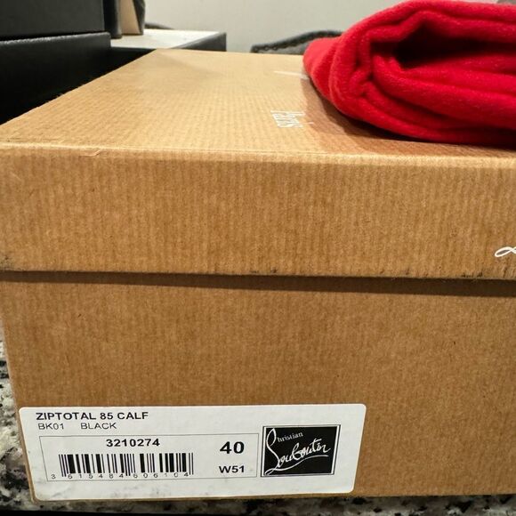 Christian Louboutin Zip Total Black Boots 40 - Picture 2 of 8